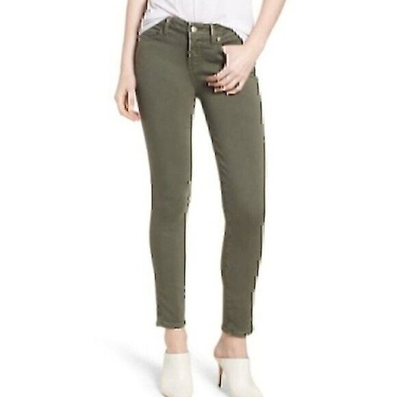 J. CREW Sateen Toothpick Pant Olive ish Green Super Skinny Cropped Crop Ankle 27 - Picture 3 of 12